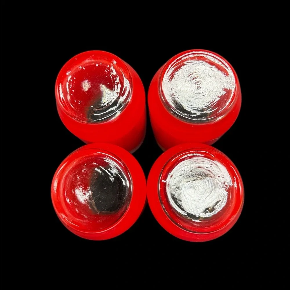 Blendo Red Tumbler Glasses Set of 4 Gold Rim Vintage Mid-Century Modern MCM - Picture 3 of 8